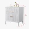 5 Coastal Bright White Fluted Vanity for Small Bathrooms