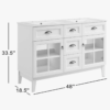 5 Traditional White Double Vanity with Integrated White Solid Surface Countertop