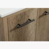 24 Inch Natural Oak Mid-Century Single Sink Bathroom Vanity with White Quartz Top