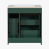 5 30" Dark Green Vanity with White Sink & Gold Hardware