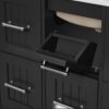 30" Black Vanity with White Sink & 9 Storage Drawers