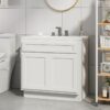36" White Shaker Bathroom Vanity Cabinet Without Sink Top