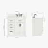5 36 Inch White Shaker Single Sink Bathroom Vanity White Quartz Top Soft Close Drawers Matte Black Hardware