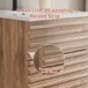 5 36 Inch 3D Fluted Wood Bathroom Vanity with Integrated White Sink Soft Close Doors