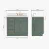 5 Modern Sage Green Shaker Vanity Cabinet with Dovetail Pine Drawers for Earthy Tone Bath Remodel