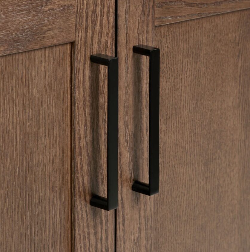 Modern Walnut Shaker Vanity Cabinet with Dovetail Wood Drawers for Farmhouse & Coastal Bath Remodel