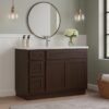 5 Modern Dark Walnut Shaker Vanity Base Cabinet for Custom Countertop Bathroom Remodel
