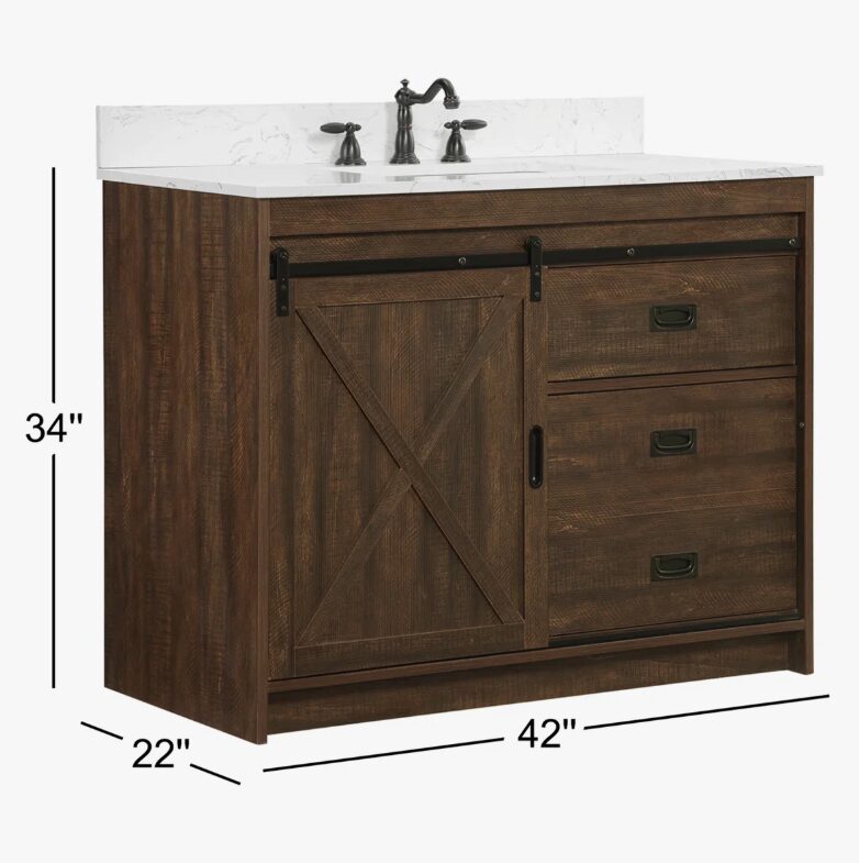 5 Rustic Farmhouse Brown Vanity for Country, Industrial & Transitional Bathroom Remodel