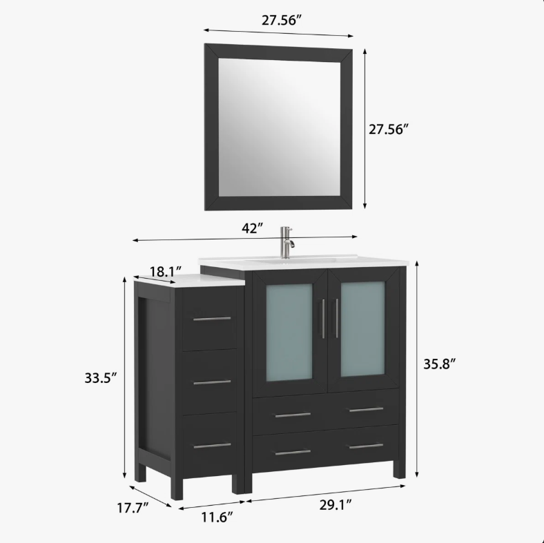 5 Contemporary Espresso Vanity Cabinet Set for Minimalist & Transitional Bathroom Remodel