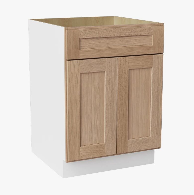 5 Freestanding Wood Grain Shaker Kitchen Base Cabinet, Moisture Resistant Storage Cabinet