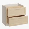 Freestanding Raw Maple Shaker Drawer Base Cabinet, Solid Wood Drawer Boxes for Kitchen Storage