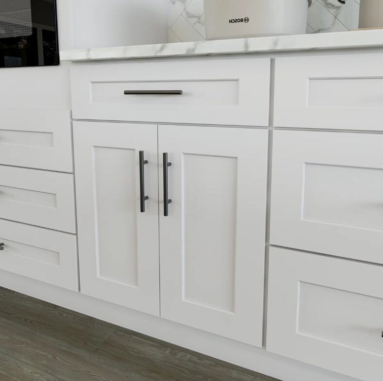5 Modern Light Gray Shaker Base Cabinet for Custom Countertop Kitchen & Bath Remodel
