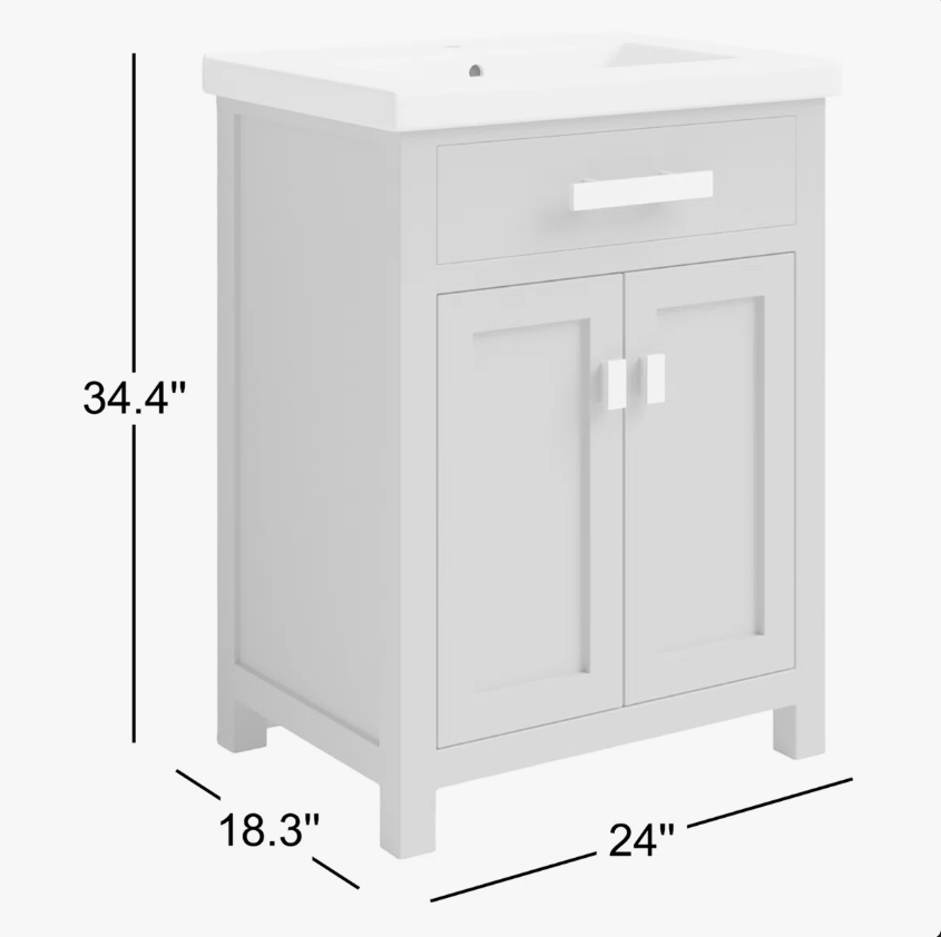 Timeless Navy Blue All-in-One Shaker Bathroom Vanity Cabinet