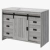 5 48" Grey Wood Farmhouse Bathroom Vanity with Single Sink Top for Master Bath Remodel