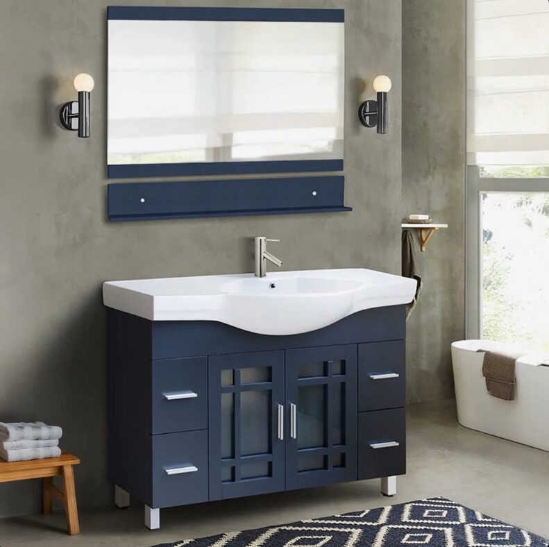 48" Freestanding Single Sink Bathroom Vanity Cabinet for Guest & Master Bath Remodel