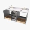 5 Spacious Light Gray All-in-One Double Sink Shaker Bathroom Vanity