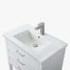 Compact White Single Sink Vanity with Drawer & Open Mixed Storage