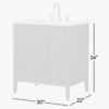 Contemporary Dark Blue Fluted Vanity with Undermount Sink