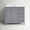6 Transitional Single Sink Gray Shaker Bathroom Vanity Cabinet