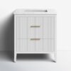 6 Coastal Bright White Fluted Vanity for Small Bathrooms