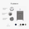 6 Compact Grey Shaker Single Sink Vanity Cabinet for Guest Bathrooms