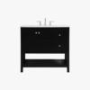 6 Farmhouse Black Shaker Single Sink Vanity Cabinet with Bottom Storage Shelf