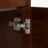 24 Inch Walnut Curved Freestanding Bathroom Vanity with Ceramic Sink & Silver Knobs