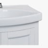 6 24 Inch Curved White Freestanding Bathroom Vanity with Integrated Ceramic Sink & Silver Knobs
