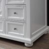 Freestanding White Single Sink Vanity with Decorative Cutout Cabinet Doors