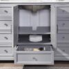 6 Transitional Gray Freestanding Single Sink Vanity with Decorative Cutout Cabinet Doors