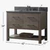 6 Rustic Gray Freestanding Single Sink Vanity with Open Towel Storage Shelf