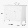 6 42" Classic Espresso Wood Bathroom Vanity with Natural Stone Countertop