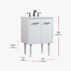 6 24 Inch White Mid-Century Single Sink Bathroom Vanity with White Quartz Top