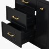 6 30" Black Vanity Cabinet with White Sink & Gold Hardware