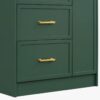6 30" Dark Green Vanity with White Sink & Gold Hardware