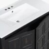 6 Rustic Weathered Black Freestanding Vanity with Double Storage Shelves