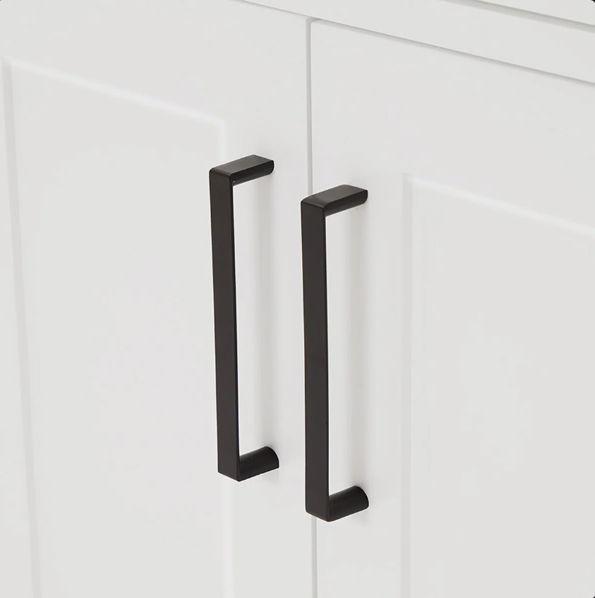 6 36 Inch White Shaker Single Sink Bathroom Vanity White Quartz Top Soft Close Drawers Matte Black Hardware