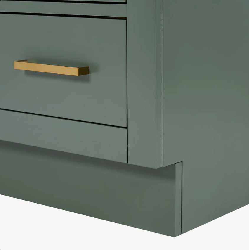 6 Modern Sage Green Shaker Vanity Cabinet with Dovetail Pine Drawers for Earthy Tone Bath Remodel