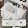 30 Inch White Barn Door Single Sink Bathroom Vanity with RGB LED Light, Over-the-Door Storage & Ceramic Sink