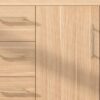 6 Wall Mount Light Wood Bathroom Vanity with Integrated White Solid Surface Sink Top