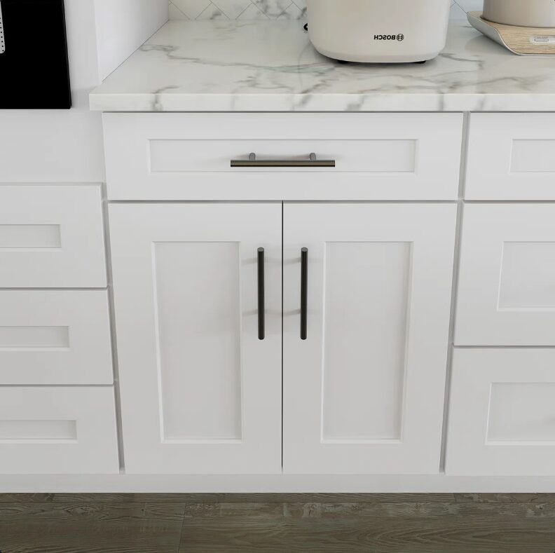 6 Modern Light Gray Shaker Base Cabinet for Custom Countertop Kitchen & Bath Remodel