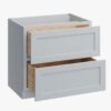 6 Modern Light Gray Double Drawer Shaker Base Cabinet for Kitchen Remodel & Custom Countertops