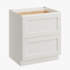 6 Modern Soft White Double Drawer Shaker Base Cabinet for Custom Countertop Kitchen Remodel