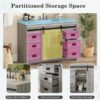 6 48" Grey Wood Farmhouse Bathroom Vanity with Single Sink Top for Master Bath Remodel