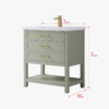 6 Minimalist Light Sage All-in-One Bathroom Vanity with Integrated Ceramic Sink