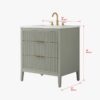 6 Soft Sage Reeded Bathroom Vanity with Brushed Gold Hardware