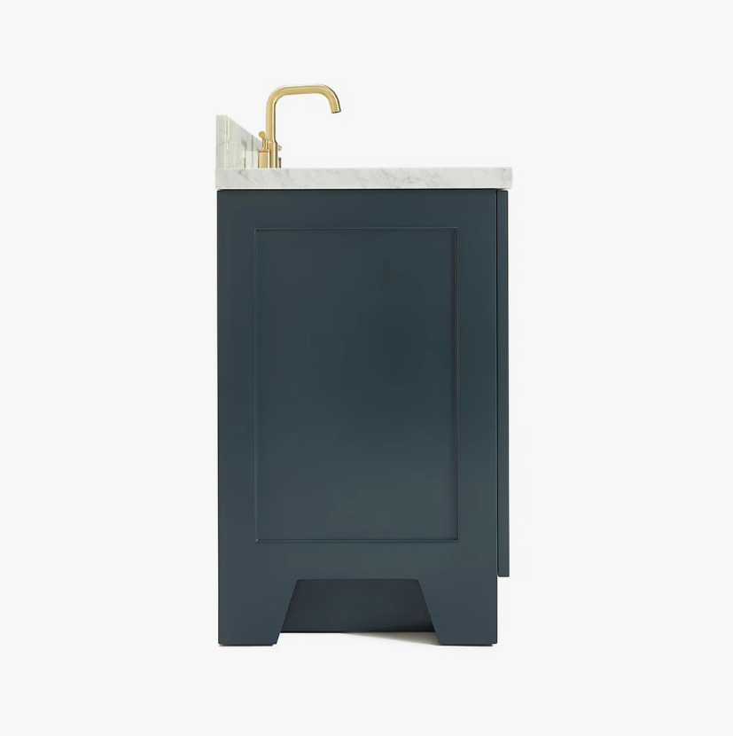 6 Luxury Navy All-in-One Bathroom Vanity with Carrara Marble Countertop