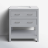 7 Light Gray Open Shelf Bathroom Vanity with White Quartz Countertop