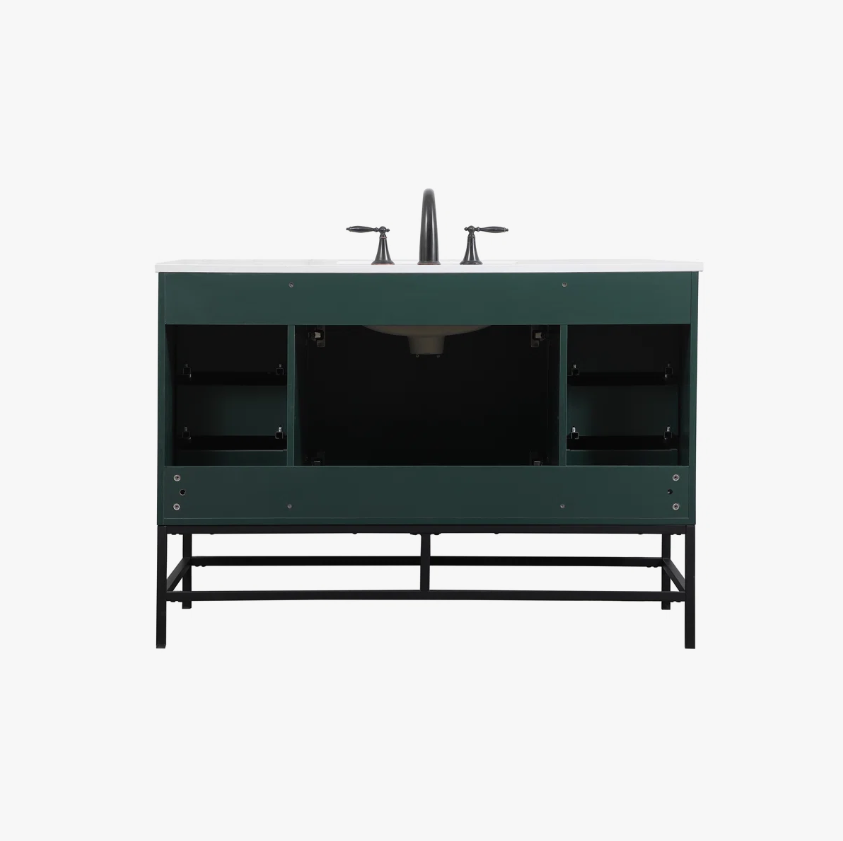 7 Modern Single Sink Emerald Green Bathroom Vanity Cabinet