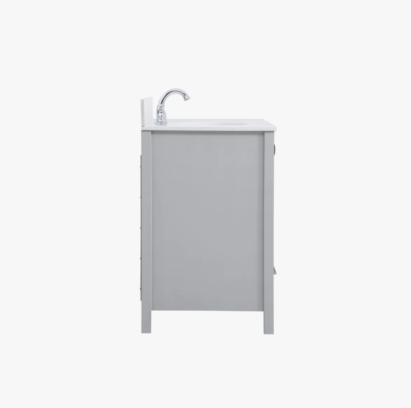 7 Transitional Single Sink Gray Shaker Bathroom Vanity Cabinet